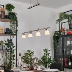 Ordan Suspension, Suspension LED Nickel mat, 4 lumières