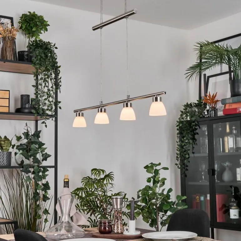 Ordan Suspension, Suspension LED Nickel mat, 4 lumières