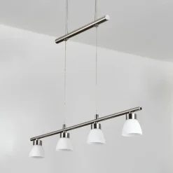 Ordan Suspension, Suspension LED Nickel mat, 4 lumières