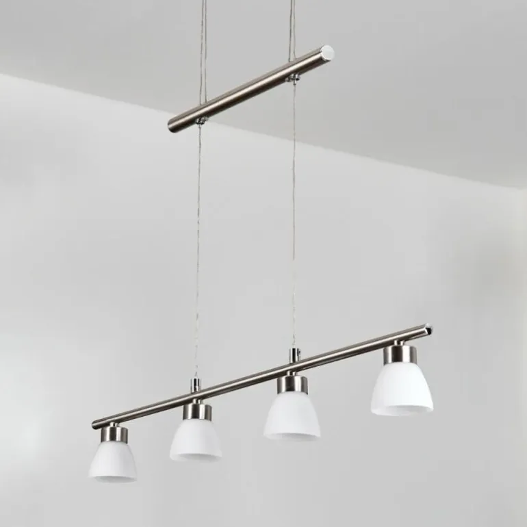 Ordan Suspension, Suspension LED Nickel mat, 4 lumières