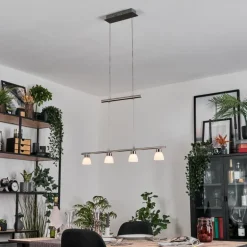 Ordan Suspension, Suspension LED Nickel mat, 4 lumières