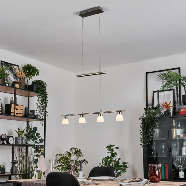 Ordan Suspension, Suspension LED Nickel mat, 4 lumières