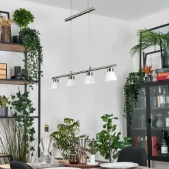 Ordan Suspension, Suspension LED Nickel mat, 4 lumières