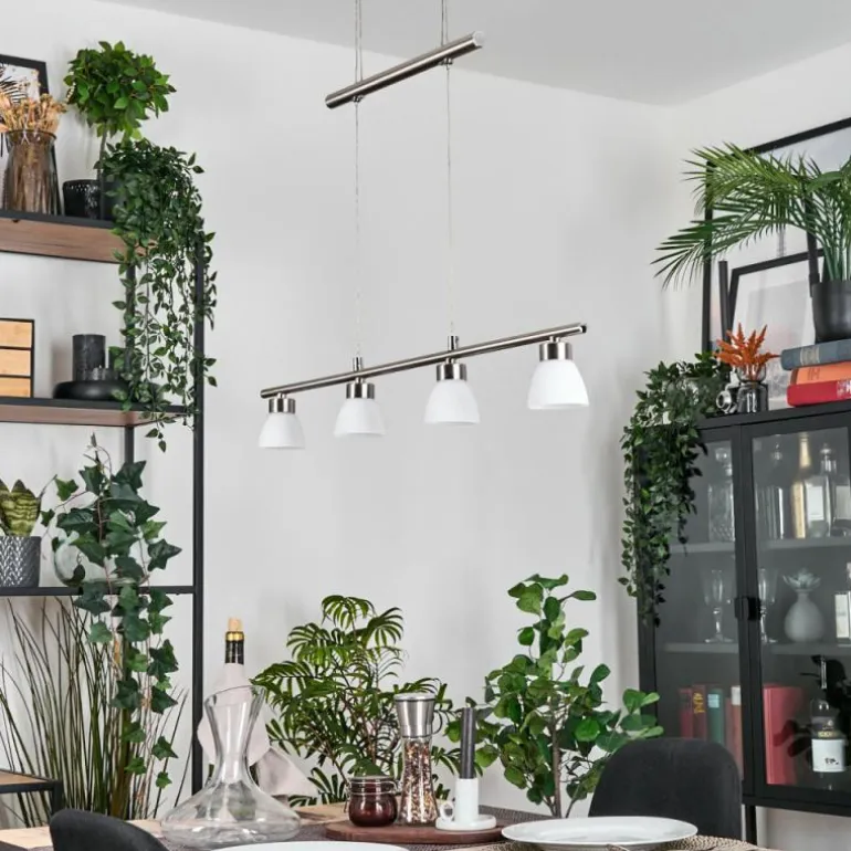 Ordan Suspension, Suspension LED Nickel mat, 4 lumières