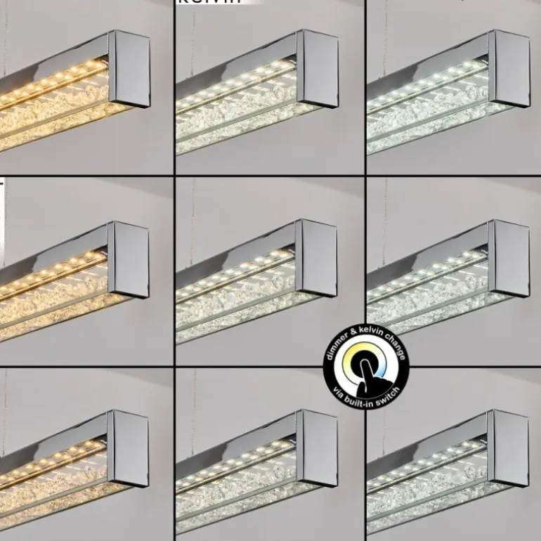 Ortan Suspension, Suspension LED Argenté, 4 lumières