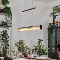 Ortan Suspension, Suspension LED Argenté, 4 lumières