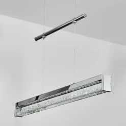 Ortan Suspension, Suspension LED Argenté, 4 lumières