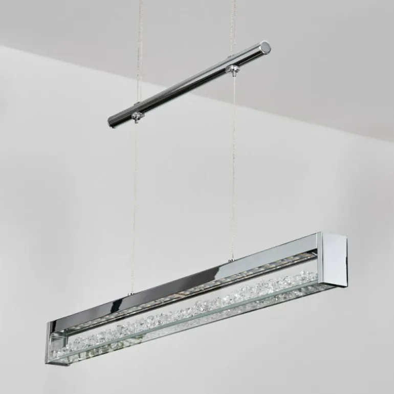 Ortan Suspension, Suspension LED Argenté, 4 lumières