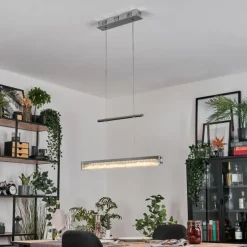 Ortan Suspension, Suspension LED Argenté, 4 lumières