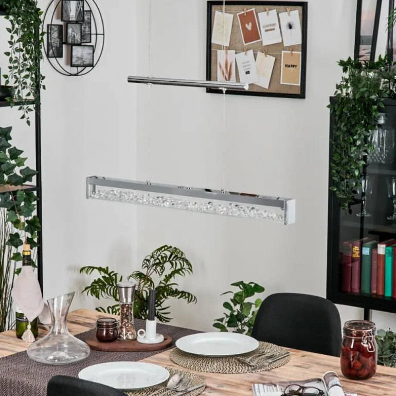 Ortan Suspension, Suspension LED Argenté, 4 lumières