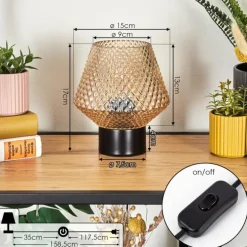 Paderne Lampe à poser Noir, 1 lumière