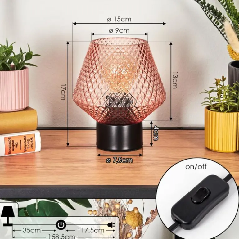 Paderne Lampe à poser Noir, 1 lumière