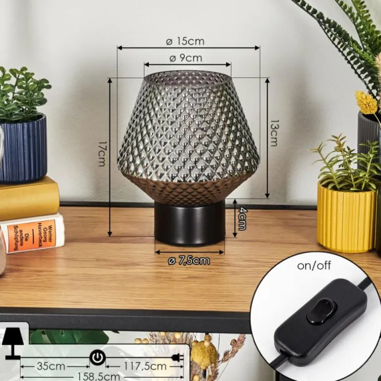 Paderne Lampe à poser Noir, 1 lumière