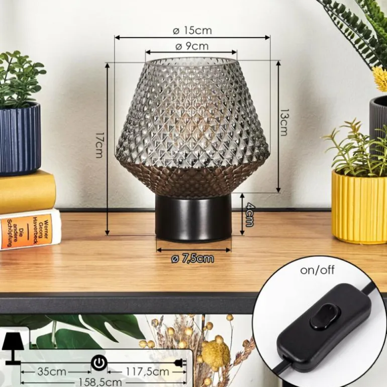 Paderne Lampe à poser Noir, 1 lumière