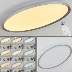 Panneau LED Kombito Argenté, Blanc, 1 lumière, Télécommandes