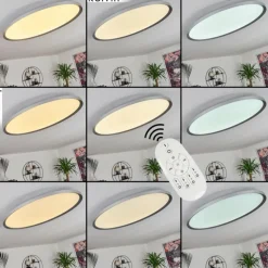 Panneau LED Kombito Argenté, Blanc, 1 lumière, Télécommandes