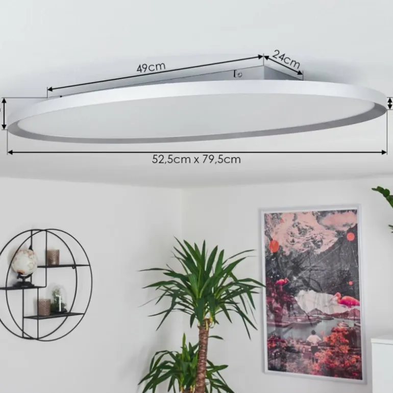 Panneau LED Kombito Argenté, Blanc, 1 lumière, Télécommandes