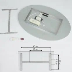 Panneau LED Kombito Argenté, Blanc, 1 lumière, Télécommandes