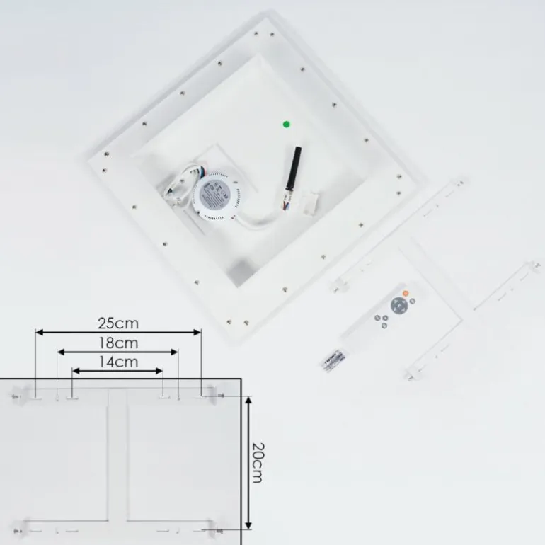 Panneau LED Mota Blanc, 1 lumière, Télécommandes, Changeur de couleurs