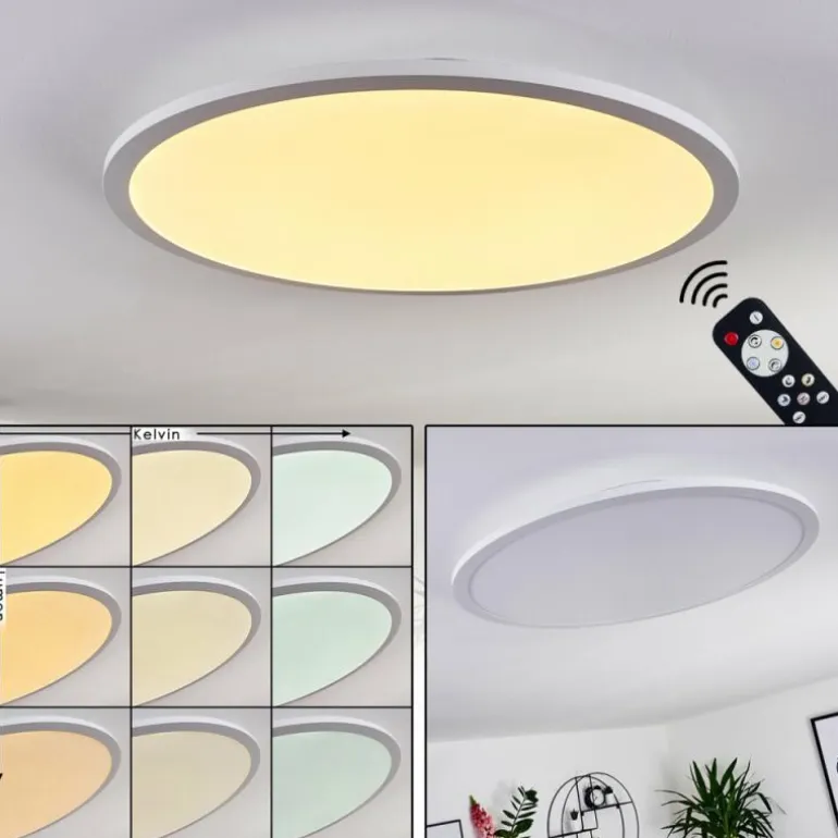Panneau LED Sani Blanc, 1 lumière, Télécommandes