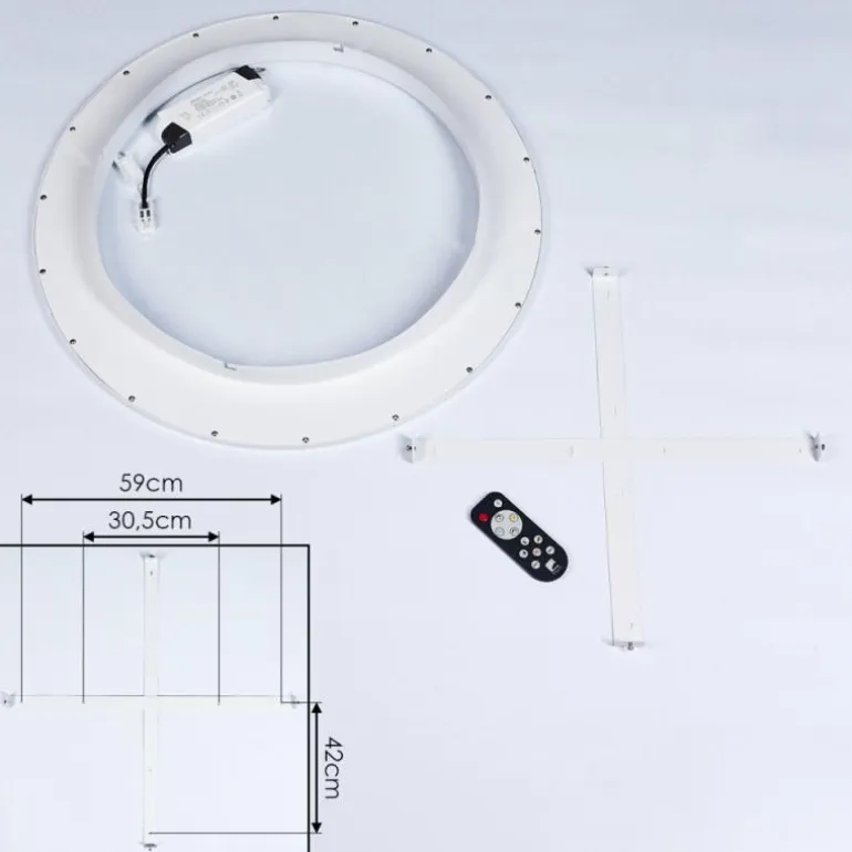 Panneau LED Sani Blanc, 1 lumière, Télécommandes