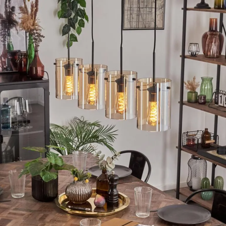 Parane Suspension Ambre, 4 lumières
