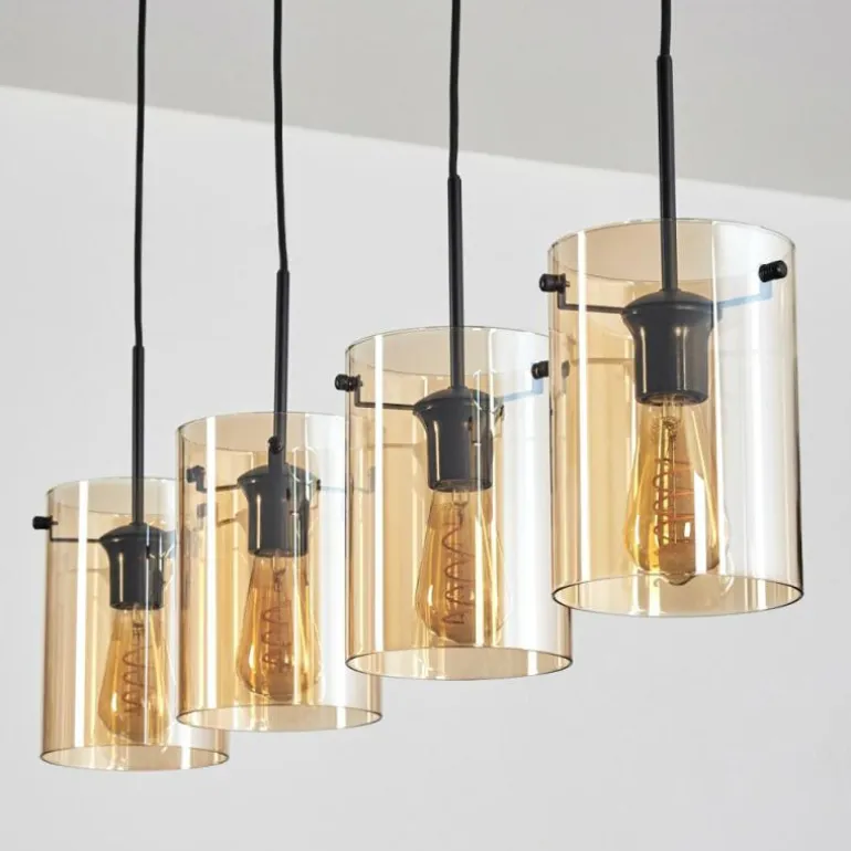 Parane Suspension Ambre, 4 lumières