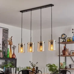 Parane Suspension Ambre, 4 lumières