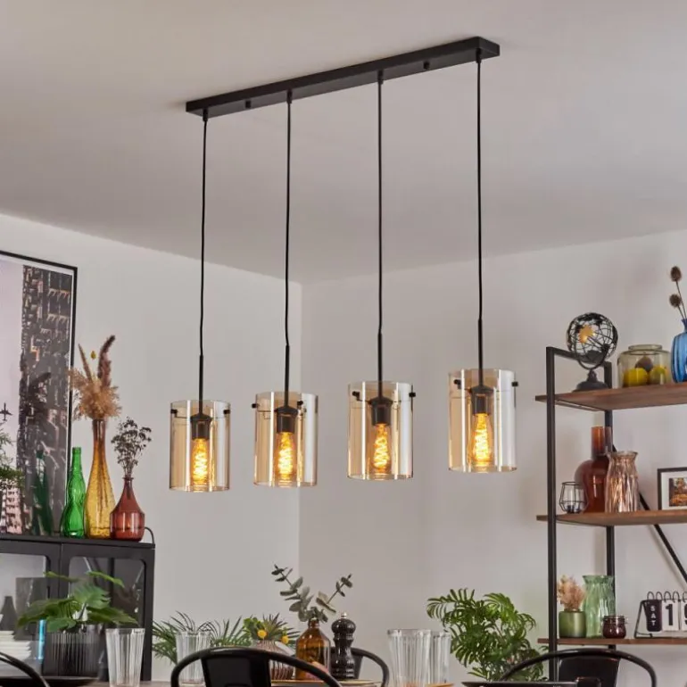 Parane Suspension Ambre, 4 lumières