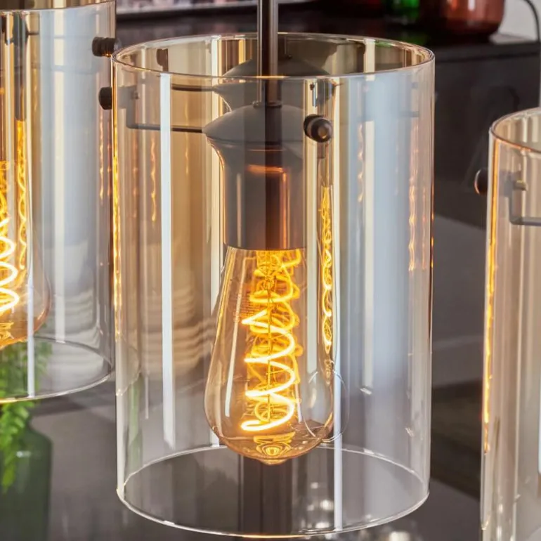 Parane Suspension Ambre, Clair, 4 lumières