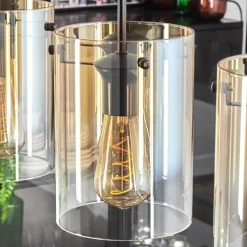 Parane Suspension Ambre, Clair, 4 lumières