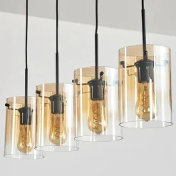 Parane Suspension Ambre, Clair, 4 lumières