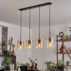 Parane Suspension Ambre, Clair, 4 lumières