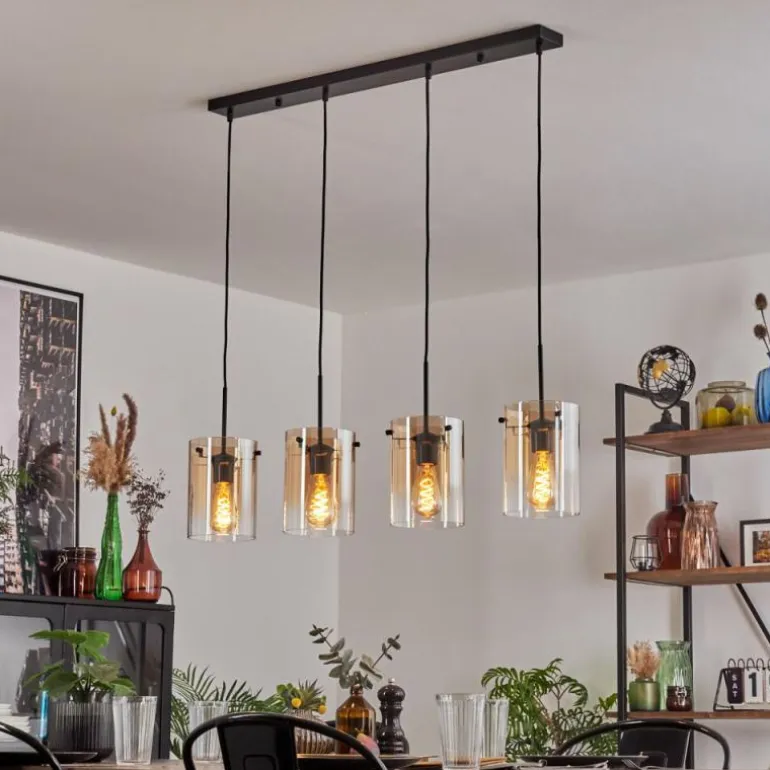 Parane Suspension Ambre, Clair, 4 lumières