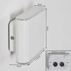 Paranhas Lampe murale d´extérieur, Luminaire de salle de bain, Luminaire Up & Down, Applique murale Blanc, 1 lumière