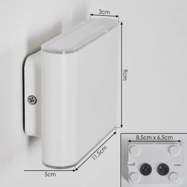 Paranhas Lampe murale d´extérieur, Luminaire de salle de bain, Luminaire Up & Down, Applique murale Blanc, 1 lumière