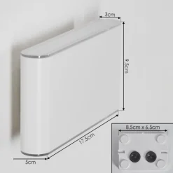 Paranhas Lampe murale d´extérieur, Luminaire de salle de bain, Luminaire Up & Down, Applique murale Blanc, 1 lumière