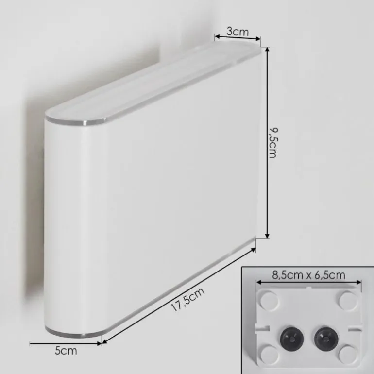 Paranhas Lampe murale d´extérieur, Luminaire de salle de bain, Luminaire Up & Down, Applique murale Blanc, 1 lumière