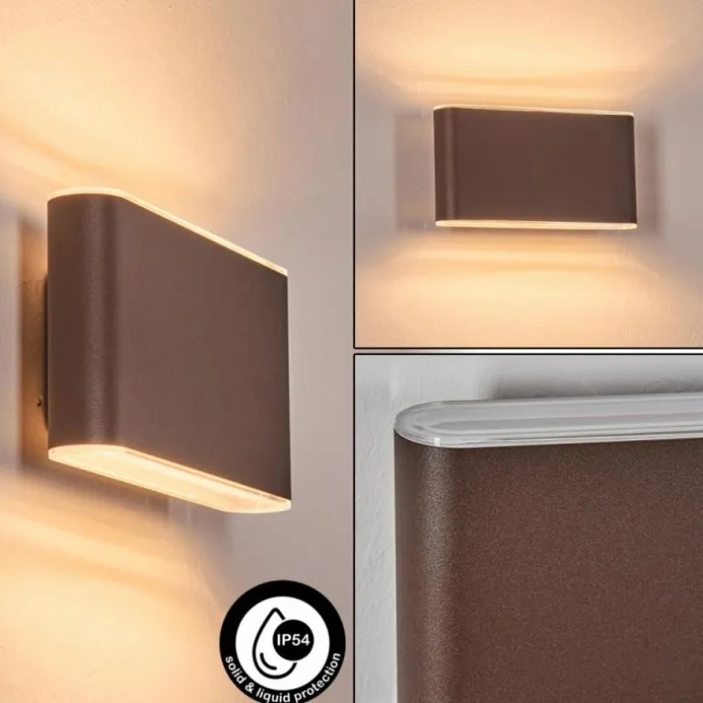 Paranhas Lampe murale d´extérieur, Luminaire de salle de bain, Luminaire Up & Down, Applique murale Rouille, 1 lumière