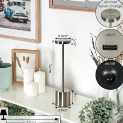 Parel Lampe de bureau, Lampe à poser LED Nickel mat, 1 lumière