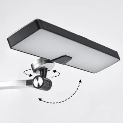 Pedreiras Lampe de bureau, Lampe à poser, Liseuse LED Noir, Argenté, 1 lumière