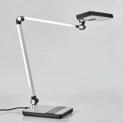 Pedreiras Lampe de bureau, Lampe à poser, Liseuse LED Noir, Argenté, 1 lumière