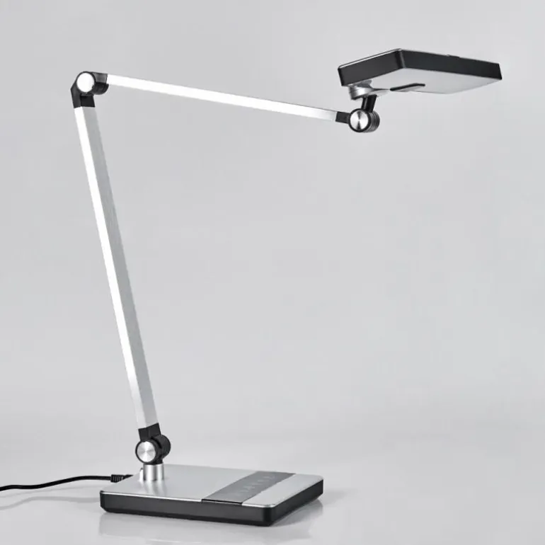 Pedreiras Lampe de bureau, Lampe à poser, Liseuse LED Noir, Argenté, 1 lumière