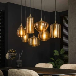 Pendelleuchte Suspension Anthracite, 7 lumières