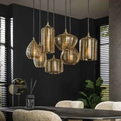 Pendelleuchte Suspension Anthracite, 7 lumières