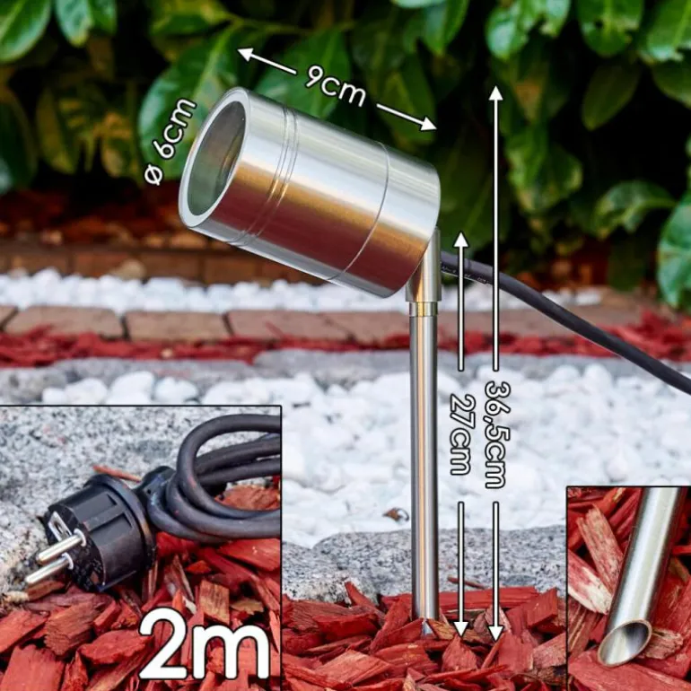 Pieu de jardin Froslev Chrome, 1 lumière
