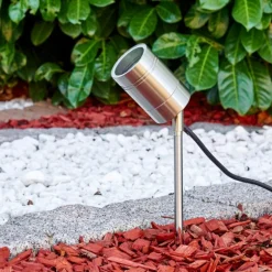 Pieu de jardin Froslev Chrome, 1 lumière
