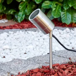 Pieu de jardin Froslev Chrome, 1 lumière