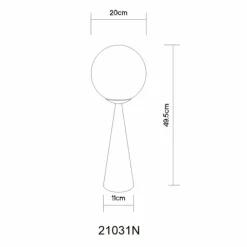 Pinapl Lampe à poser Luminaires Globo Lighting Nickel mat, 1 lumière