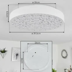 Plafonnier Agodim LED Blanc, 1 lumière, Télécommandes, Changeur de couleurs